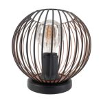 Eglo Lampada Da Tavolo Almanzora Acciaio Nero Rame | IP20 - Adatto per 1x E27 